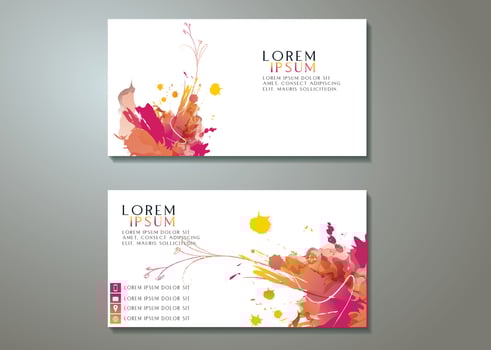 Creative Splash Business card design, water color background vector