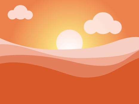 Illustration of sunlight and wave of water in ocean vector