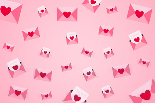 Vector seamless valentine's day pattern with envelopes