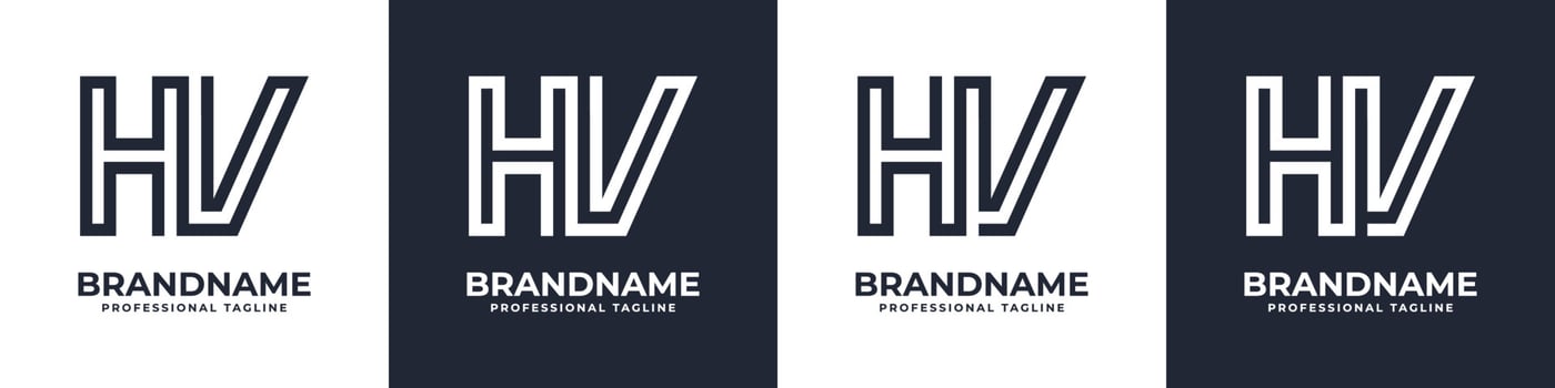 Simple HV Monogram Logo, suitable for any business with HV or VH initial. vector
