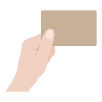 logo hand holding card illustration design vector