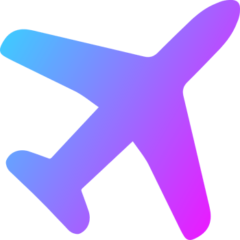 Airplane icon in gradient colors. Aviation signs illustration. png