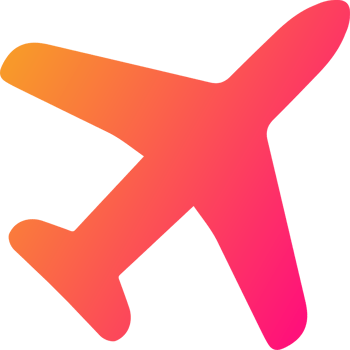 Airplane icon in gradient colors. Aviation signs illustration. png