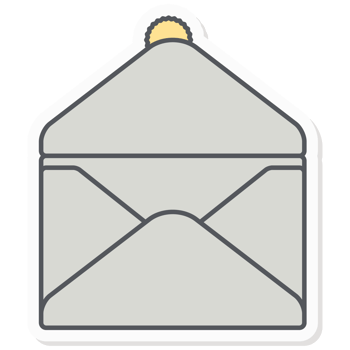 Open Seal Empty Envelope Infographics Sticker Company Budget Presentation Icon png