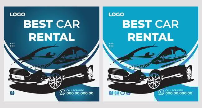 Car Rental Busniess Social Media Banner Templates vector