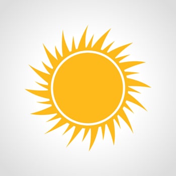 Sun Icon. Multicolored weather icon on white background. Vector illustration.