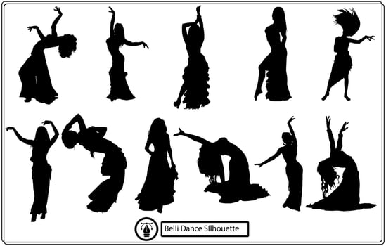 young girl dances east dance on stage free vector