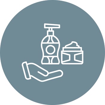 Professional Skin Care Line Circle Background Icon vector
