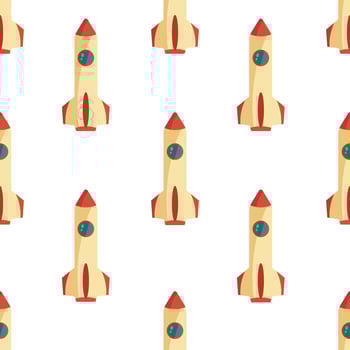 Seamless pattern with space rocket. Vector illustration.