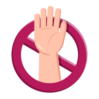 Cartoon Stop Sign with Hand png