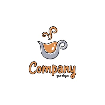 elephant coffee trunk cup logo vector