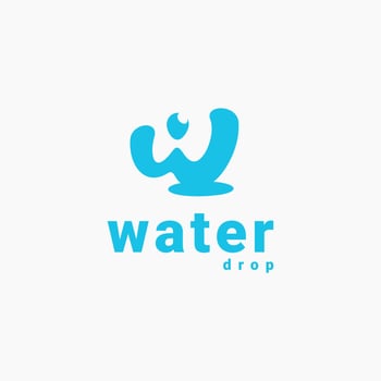 letter w water drop logo vector