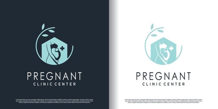 pregnant logo design vector with modern unique style concept premium vector