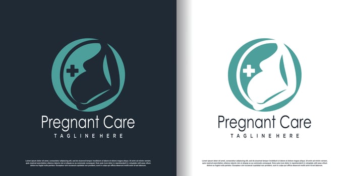 pregnant logo design vector with modern unique style concept premium vector