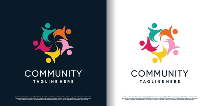 community logo design vector with creative unique style concept premium vector