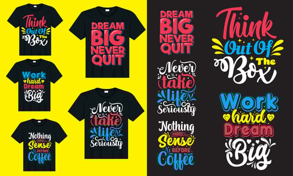 Motivational saying t-shirt bundle design vector