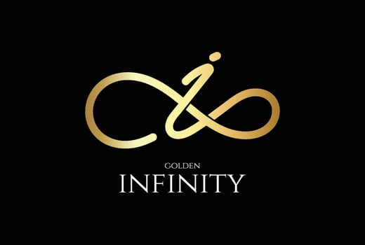 Golden Initial Letter I for Infinity Logo Design vector