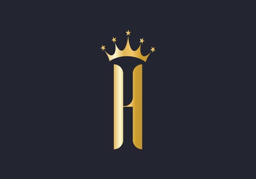 Letter H Crown Logo Design Vector Template