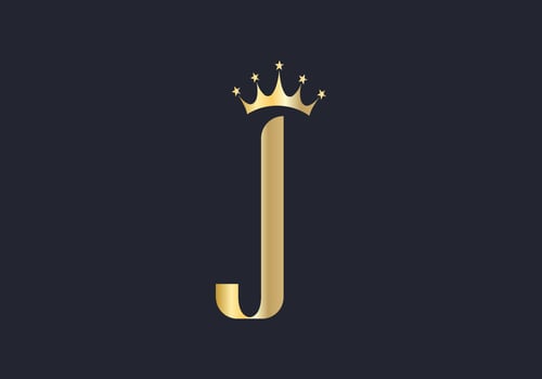 Letter J Crown Logo Design Vector Template