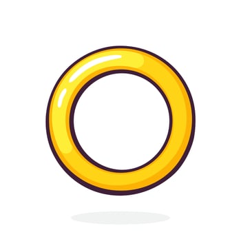 Cartoon illustration of golden wedding ring vector