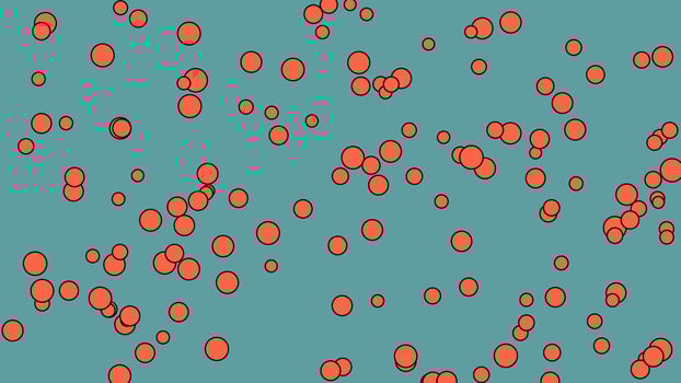 tomato orange shapes over cadet blue cyan background vector