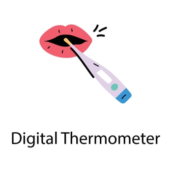 Trendy Digital Thermometer vector