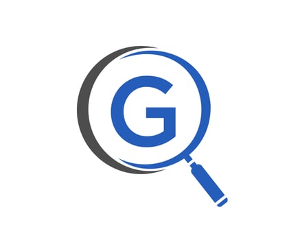 Initial G Letter Magnifying Glass Logo Design vector