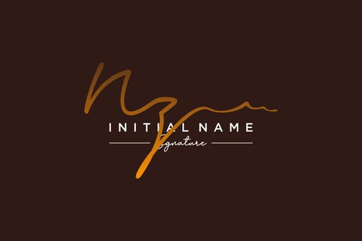 Initial NZ signature logo template vector. Hand drawn Calligraphy lettering Vector illustration.