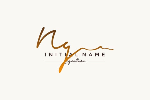 Initial NG signature logo template vector. Hand drawn Calligraphy lettering Vector illustration.