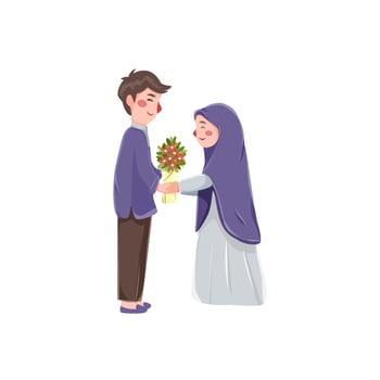 Muslim family illustration vector