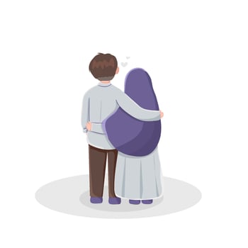 Muslim family illustration vector