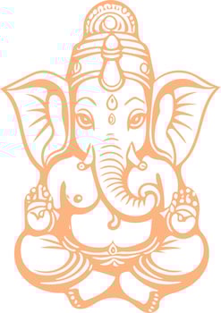 Hindu God Ganesha Line Art vector