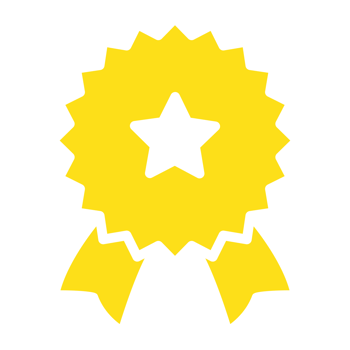 Yellow and White Star Badge Award Icon png