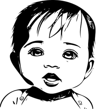 Cute and Simple Baby Line Art Illustrations vector