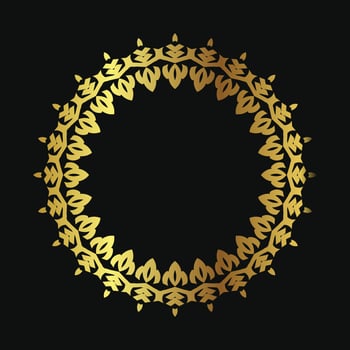 Decorative line art frame for design template. Elegant vector element Eastern style, place for text. Golden outline floral border. Lace illustration for invitations and greeting cards.