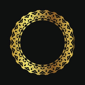 Decorative line art frame for design template. Elegant vector element Eastern style, place for text. Golden outline floral border. Lace illustration for invitations and greeting cards.