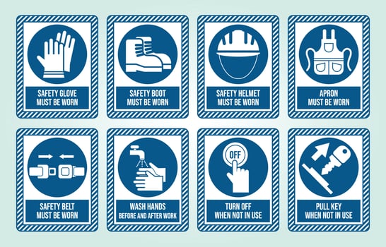 Signage About Work Place Safety vector