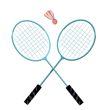 badminton racket with shuttlecock isolated png
