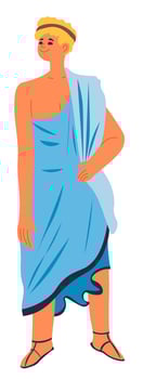 Ancient greek or roman person, male character vector