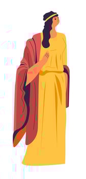 Ancient Rome or Greek female character in dress vector