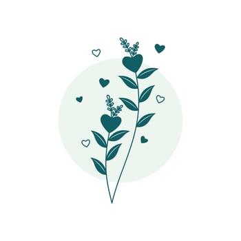 Simple vector love flower