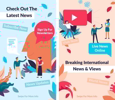Check out latest news online, sing up newsletter vector