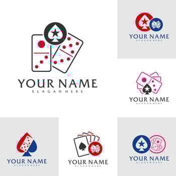 Set of Poker Domino logo vector template, Creative Domino logo design concepts