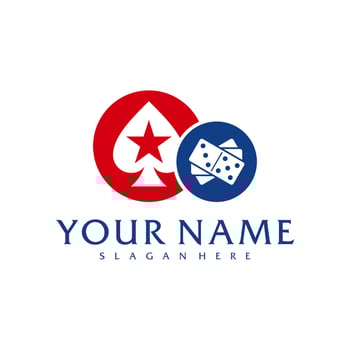 Poker Domino logo vector template, Creative Domino logo design concepts