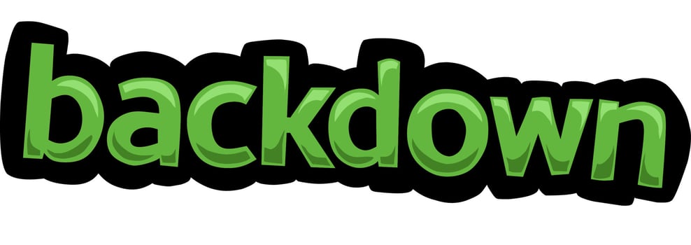 White screen animation video written BACKDOWN vector