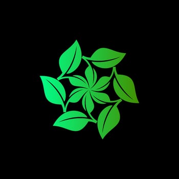 triangle recycle with green leaf, recycling ecology, nature energy logo or icon design vector