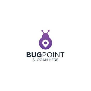 Bug point logo design template vector