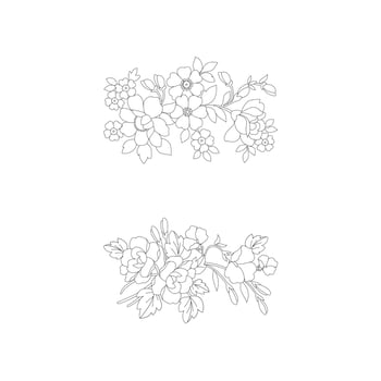 Floral Coloring Pages,Flower Line Arts,Silhouette Art Line Floral Patterns,Outline Black And White Flower Drawing,Contour Botanical Graphics,Floral Design On White Background,Basic Flower Design vector