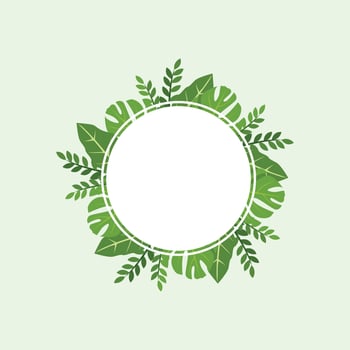 Green leaf vector border