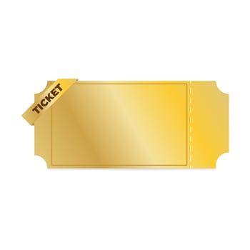 ticket blank golden coupon template voucher vector illustration